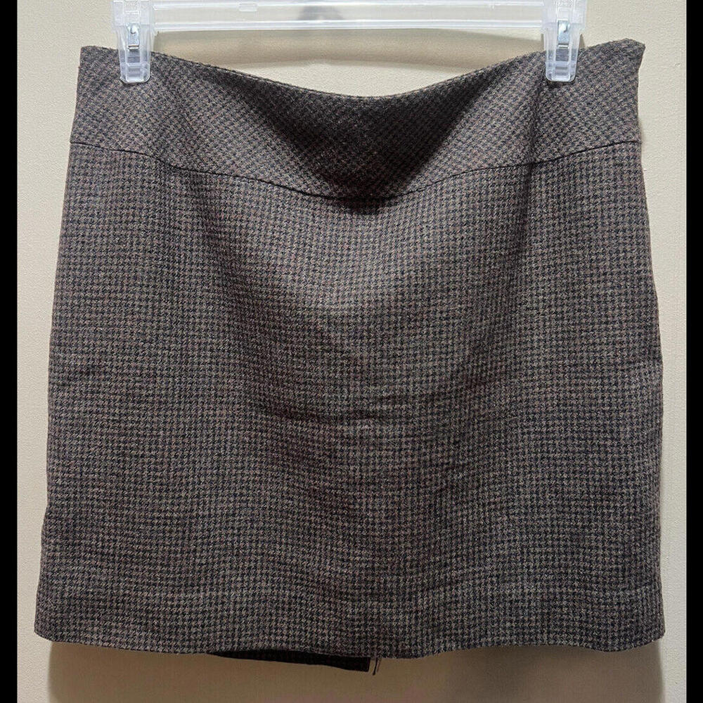 The Limited Skirt Womens Size 12‎ Brown Plaid Wool Poly Blend Mini VTG
